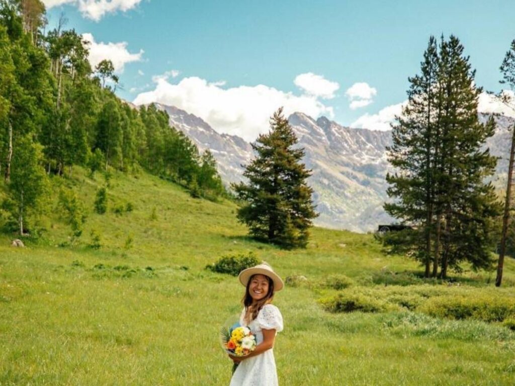 Sunset over the mountains in Vail, Colorado