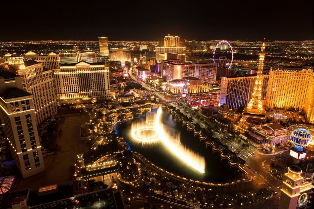 Aerial view of Las vegas from a helicopter