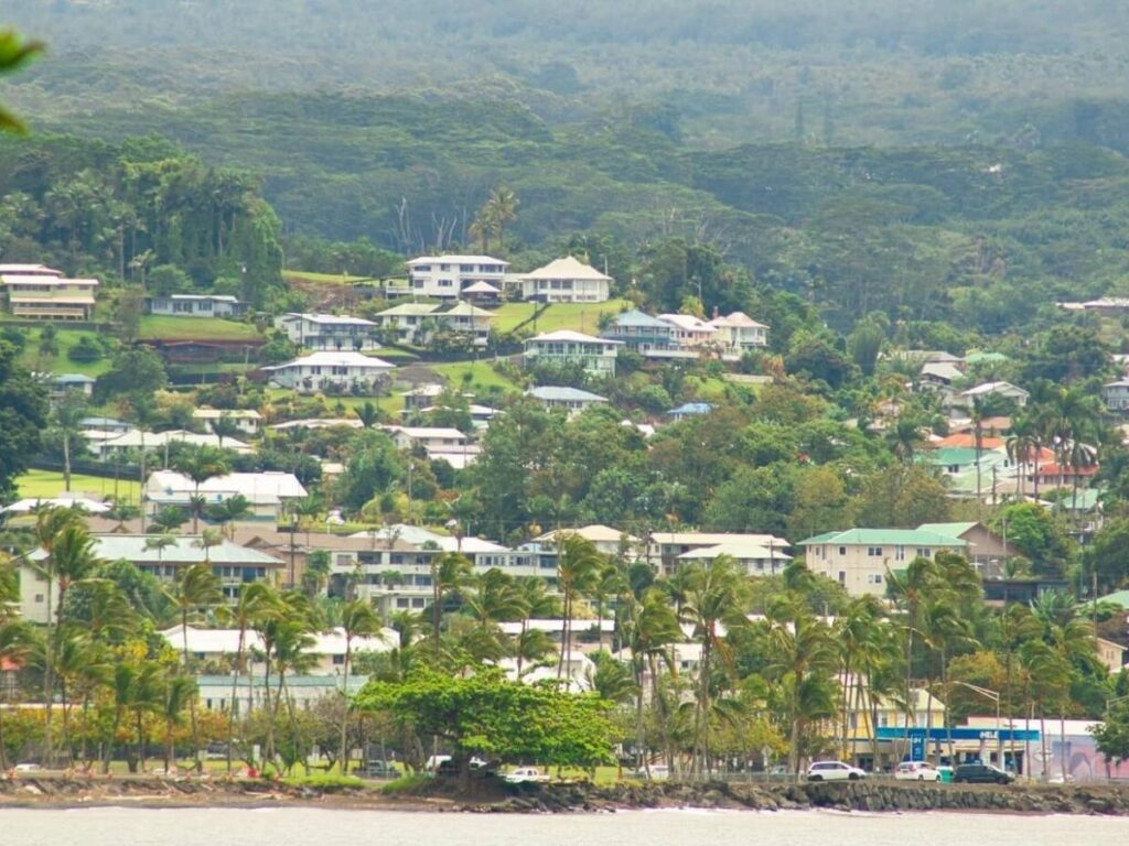 Oceanfront hotels along Banyan Drive in Hilo Hawaii