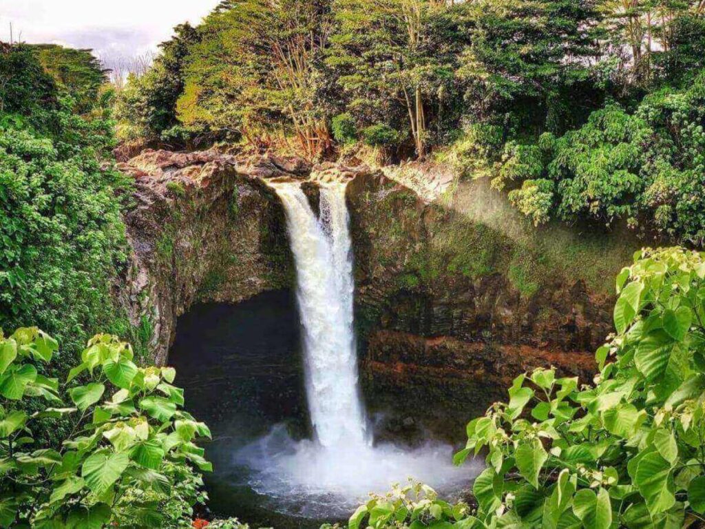 Boiling Pots rock formations along the Wailuku River near Rainbow Falls in Hilo