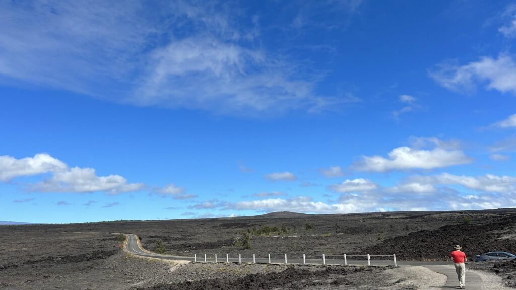Chain of Craters Road on a sunny summer day in Hawaii Volcanoes National Park