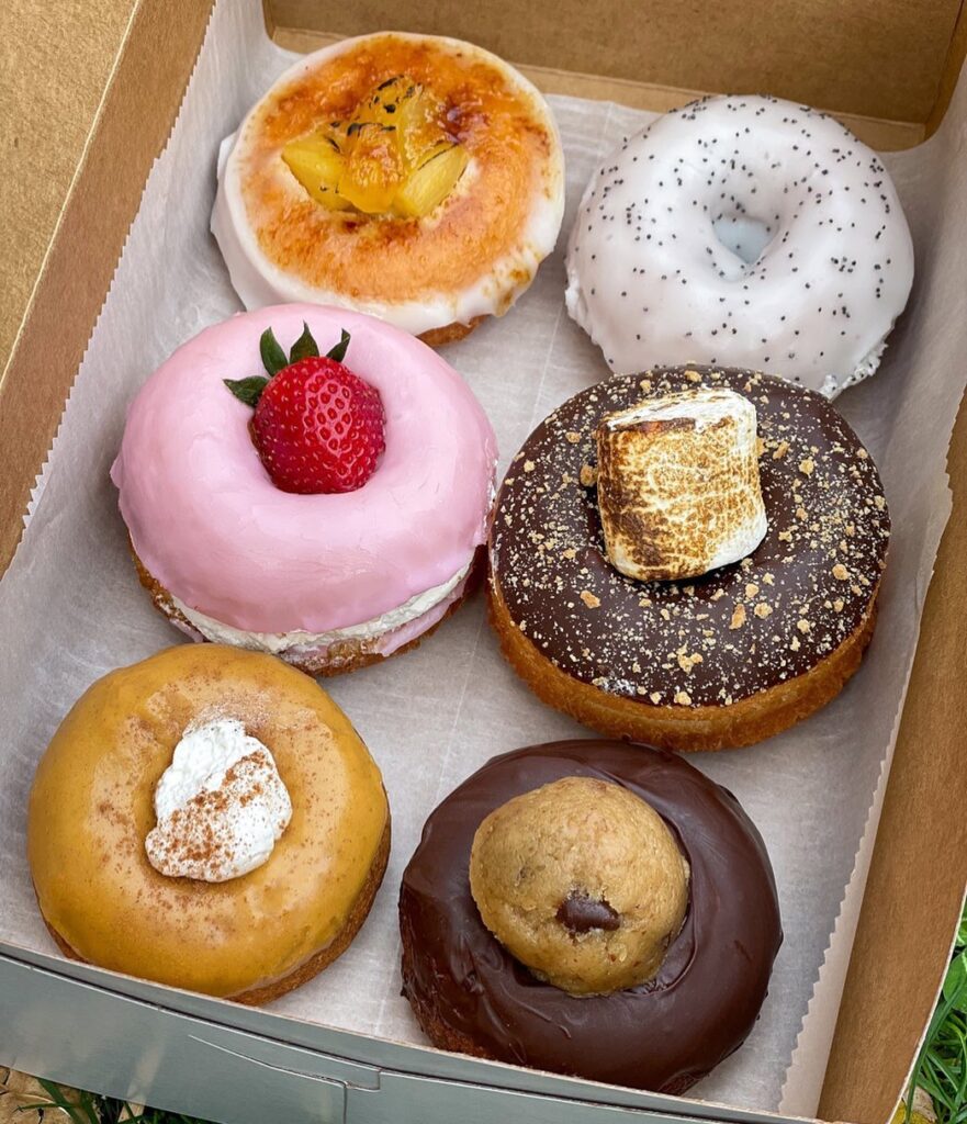 Garrett Popcorn and fresh donuts from a Chicago bakery