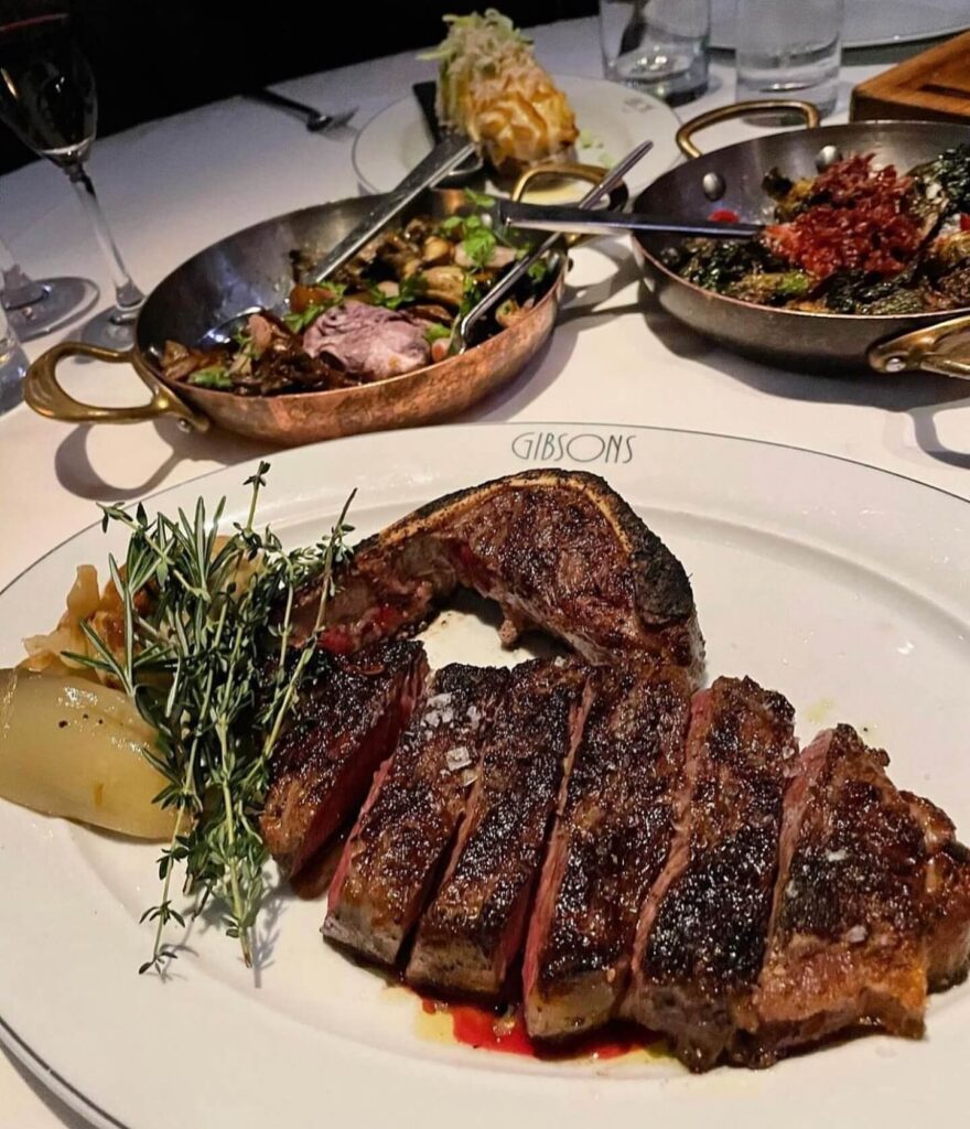 Steak dinner at a classic Chicago steakhouse