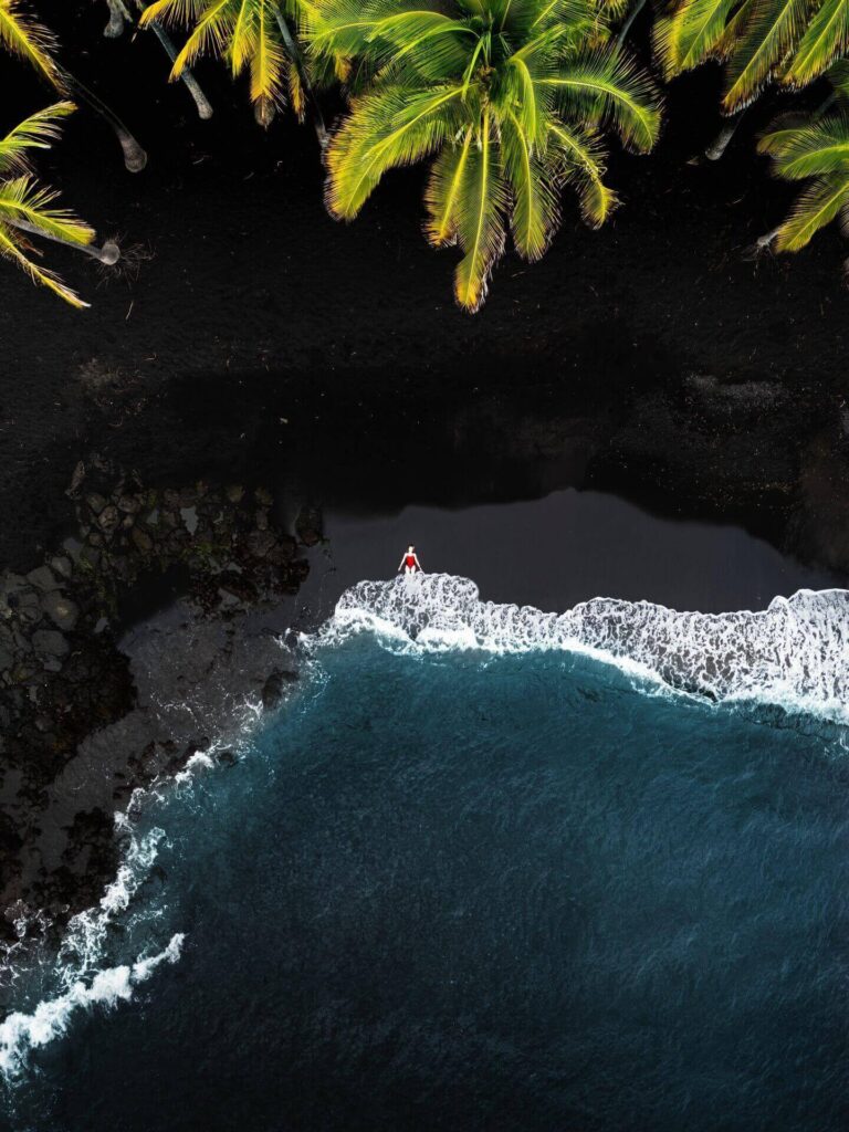Warm coastal scenery on Hawaii's Big Island during fall