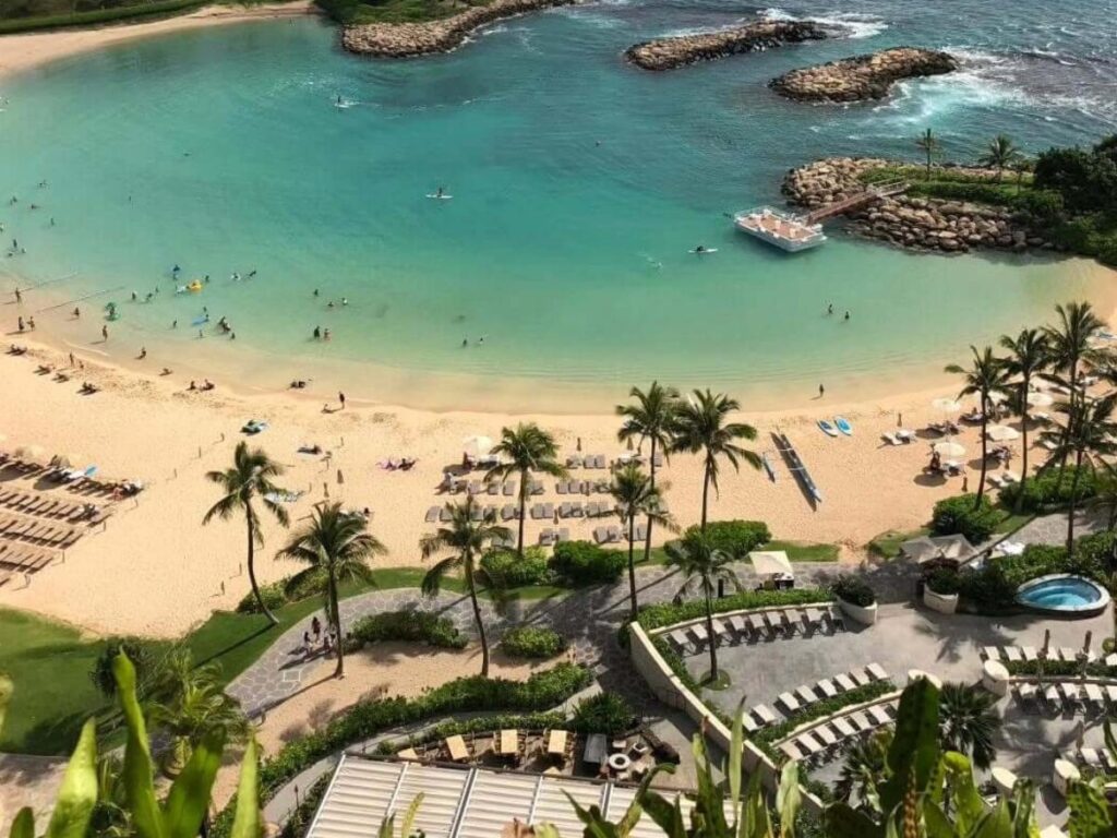 Ocean view from Four Seasons Resort Lanai overlooking Hulopoe Bay