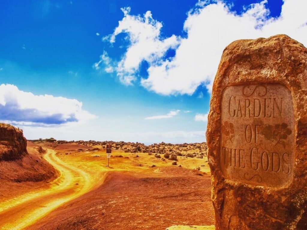 Red rock formations at Garden of the Gods on Lanai, Hawaii