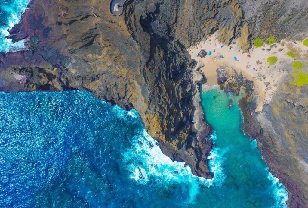 Hālona Blowhole Lookout Ariel View