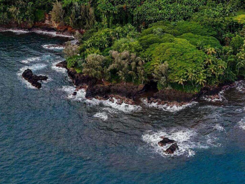 Steep sea cliffs along the Hamakua Coast on the Big Island of Hawaii