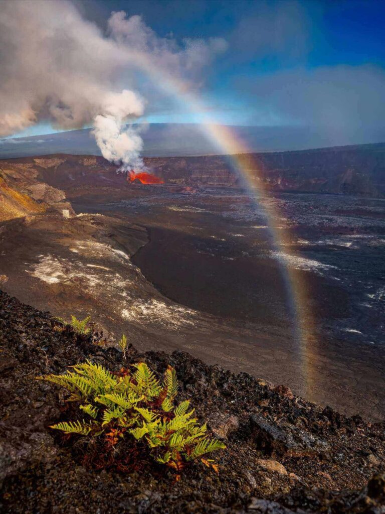 Steam rising from Kīlauea Caldera in Hawaii Volcanoes National Park