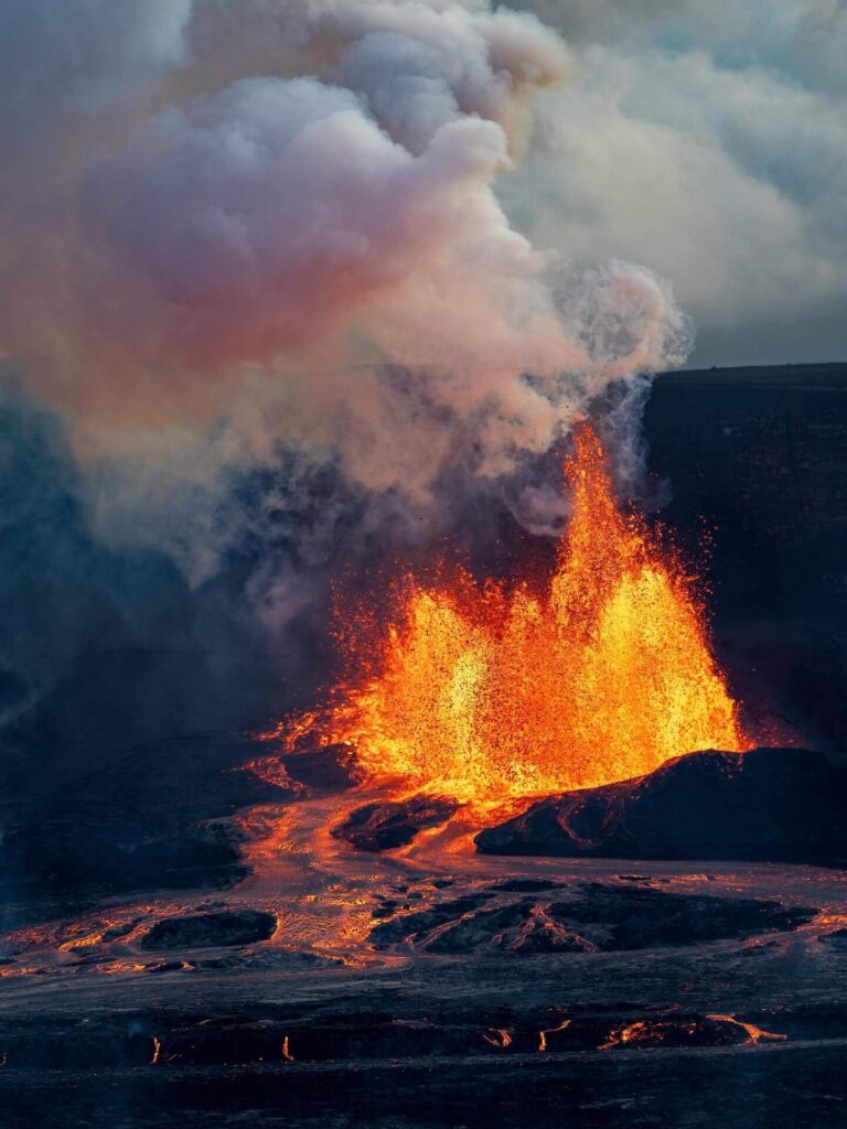 Diverse volcanic landscape at Hawaii Volcanoes National Park on the Big Island