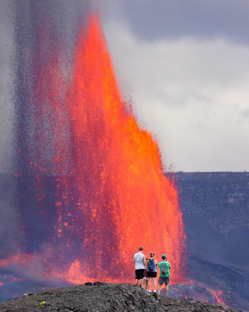 Volcanic crater landscape at Hawaiʻi Volcanoes National Park