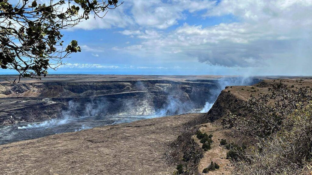 Steam rising from volcanic vents at Hawaii Volcanoes National Park