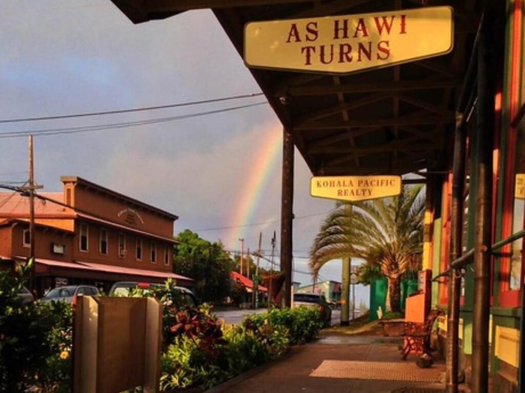 Historic plantation-era buildings in Hawi on the Big Island