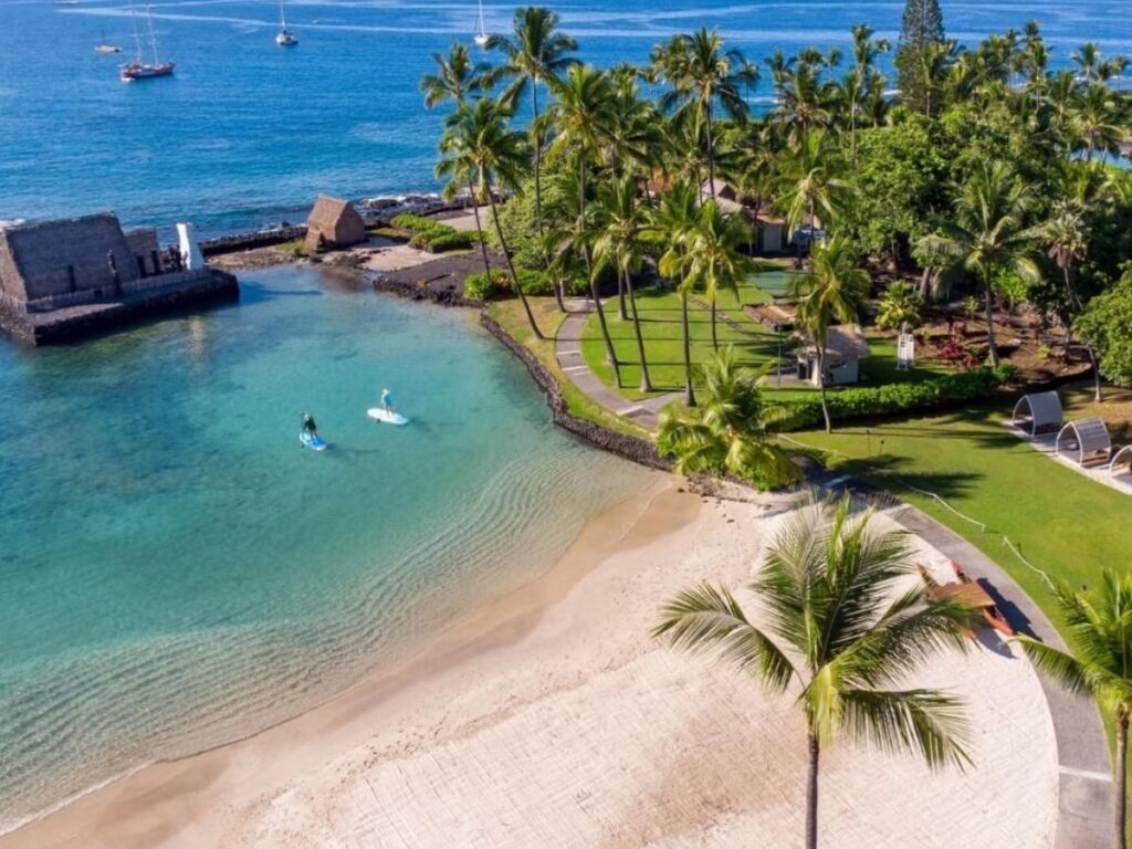 Sunset over the ocean in Kailua-Kona on the Big Island