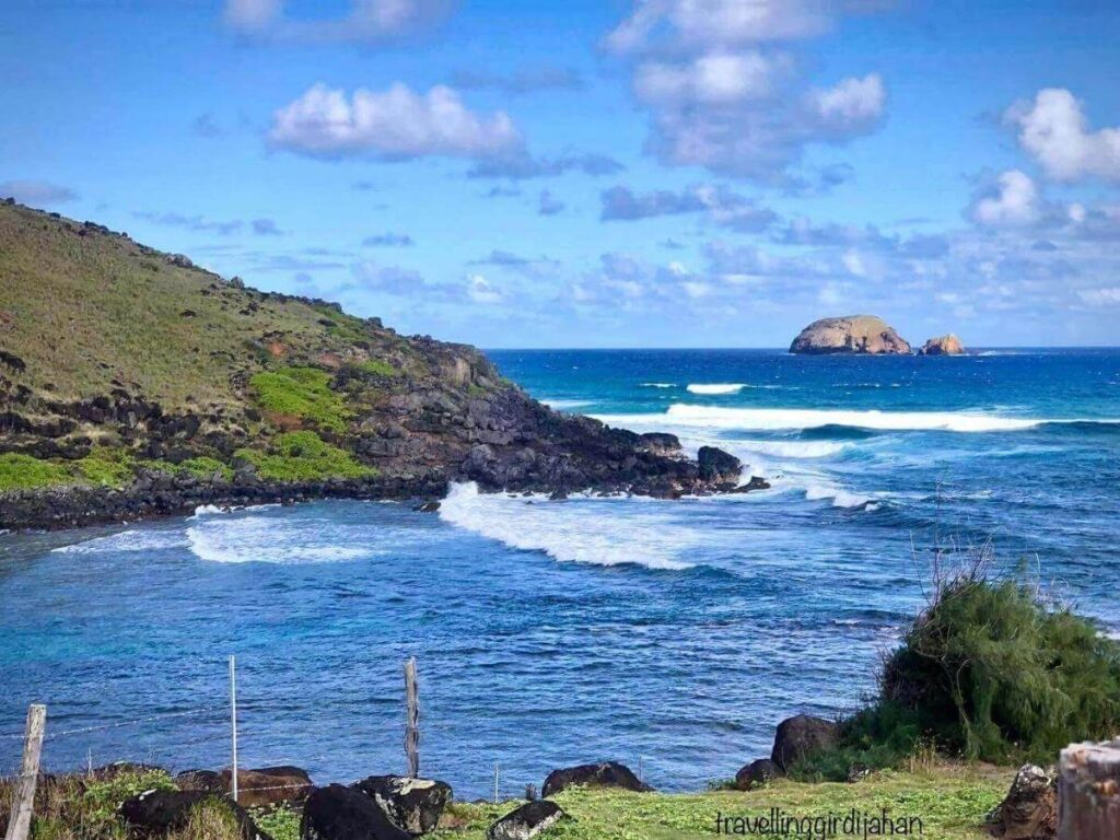 View of Kalaupapa Peninsula from the overlook on Molokai