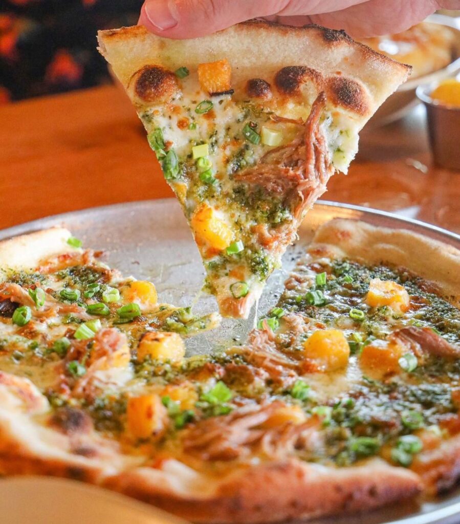 Kalua pork pizza with pineapple