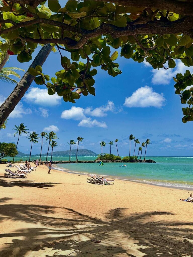 Peaceful shoreline at Kekaha Beach on Kauai's west coast