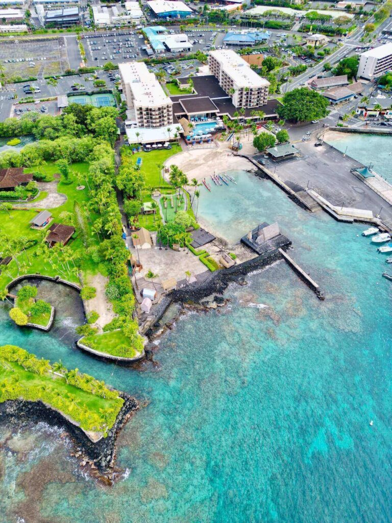 Oceanfront resorts along the Kona Coast on the Big Island