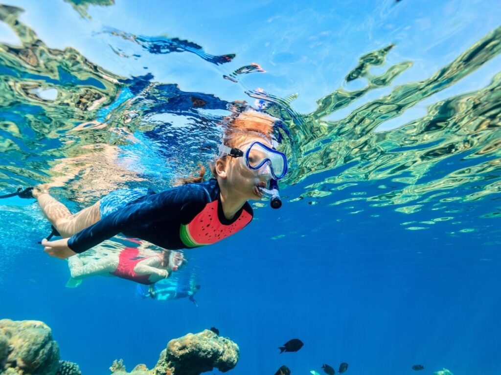 Snorkeling boat tour off the coast of Lanai, Hawaii
