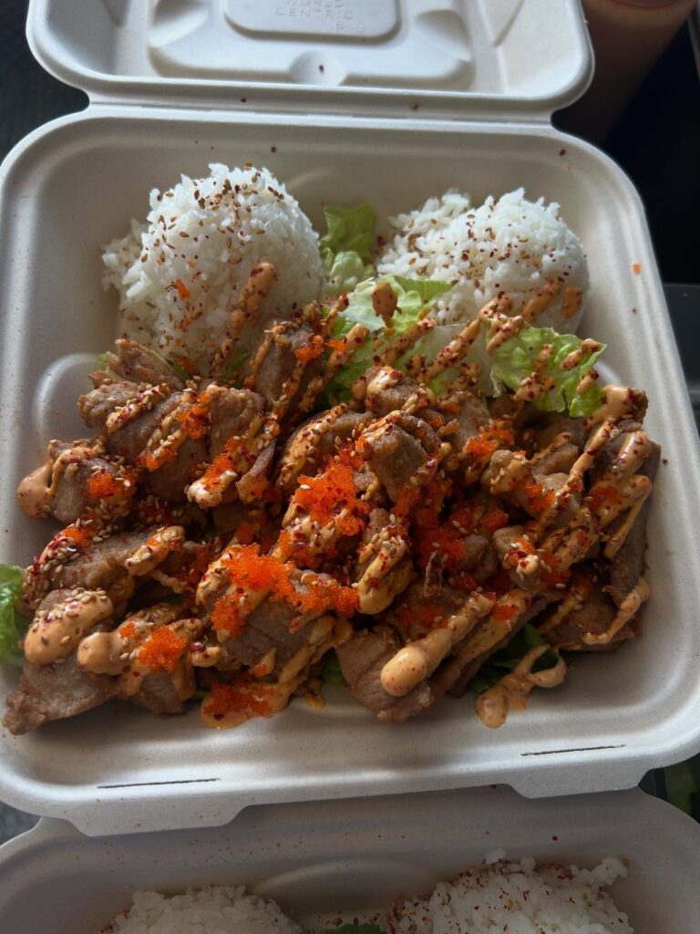 Fried poke bowl from Like Poke food truck in Kahului