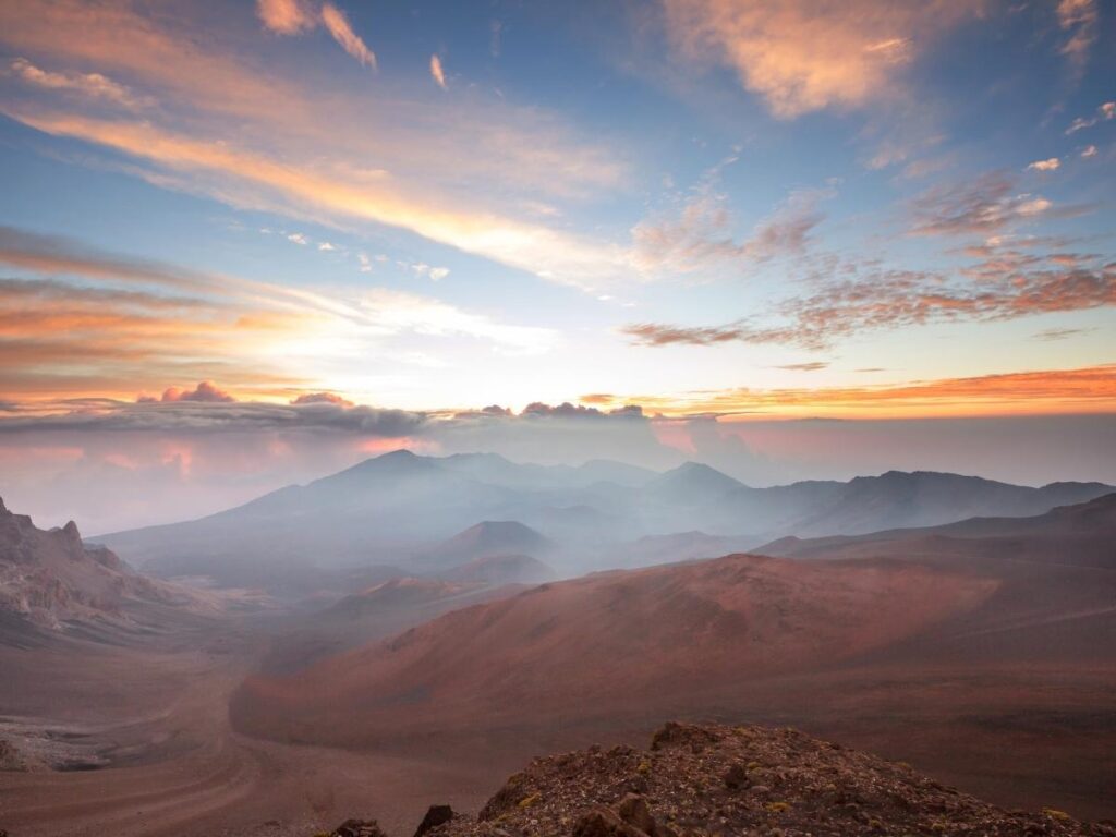 View above the clouds from Mauna Kea on the Big Island of Hawaii