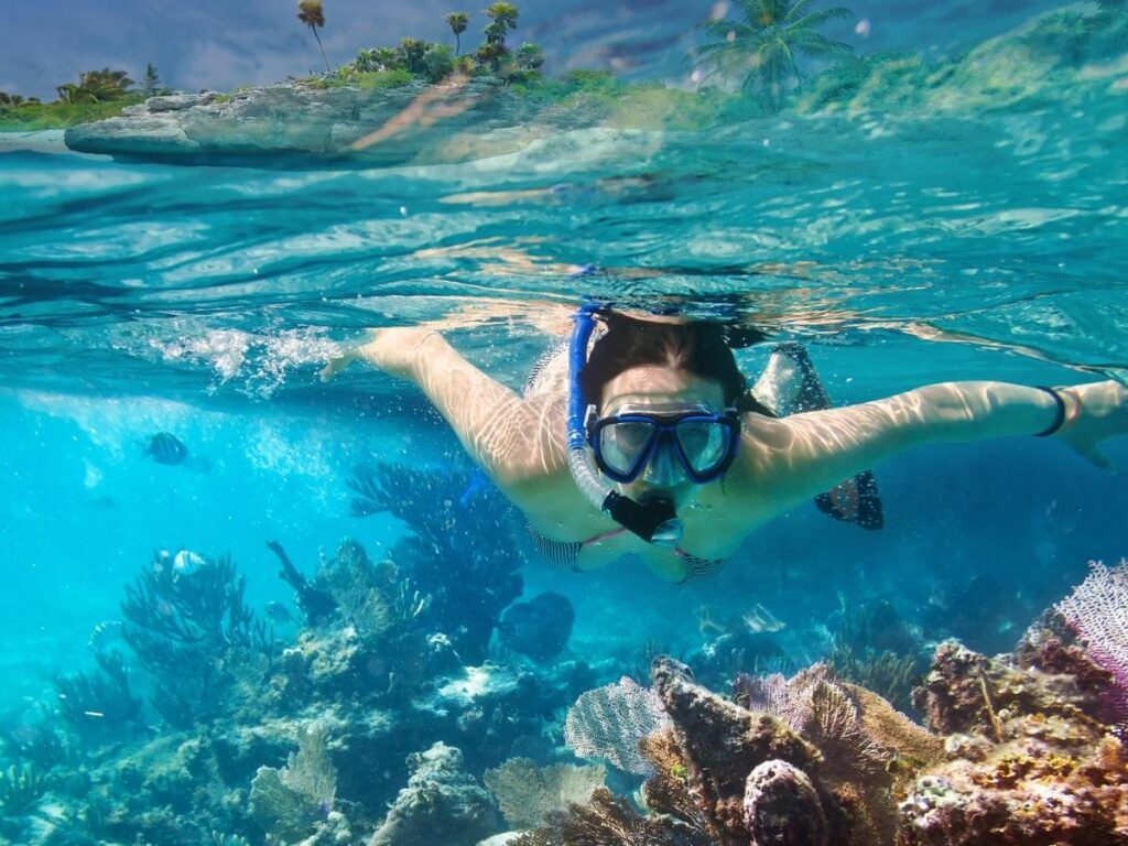 Calm turquoise water at a Molokai beach during summer, perfect for swimming and snorkeling
