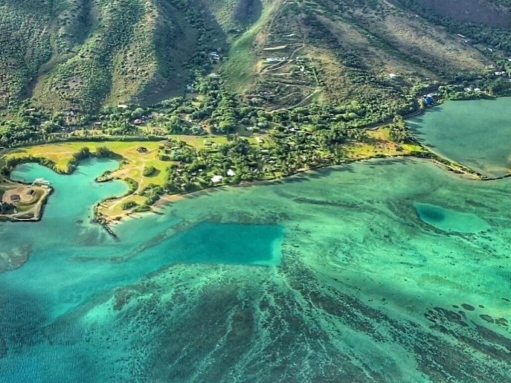 Soft sunset colors over Molokai’s west side coastline
