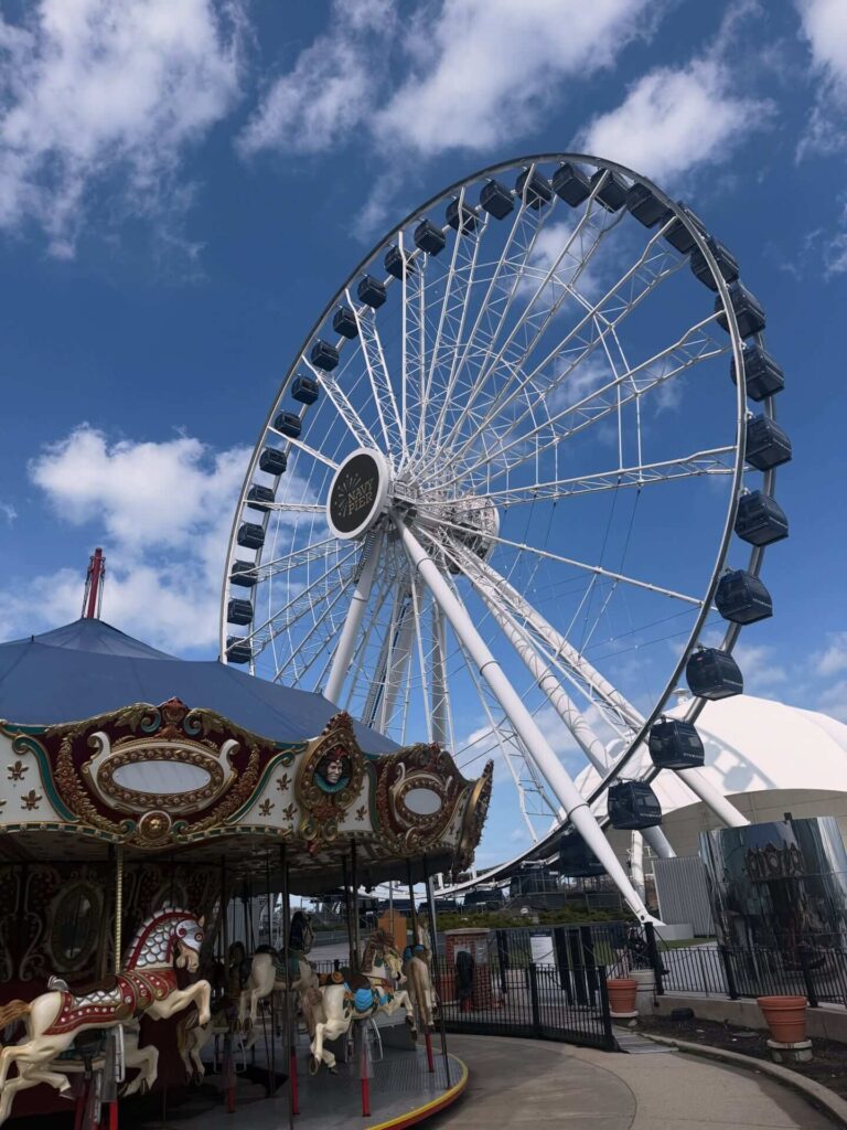 Centennial Wheel at Navy Pier overlooking Lake Michigan