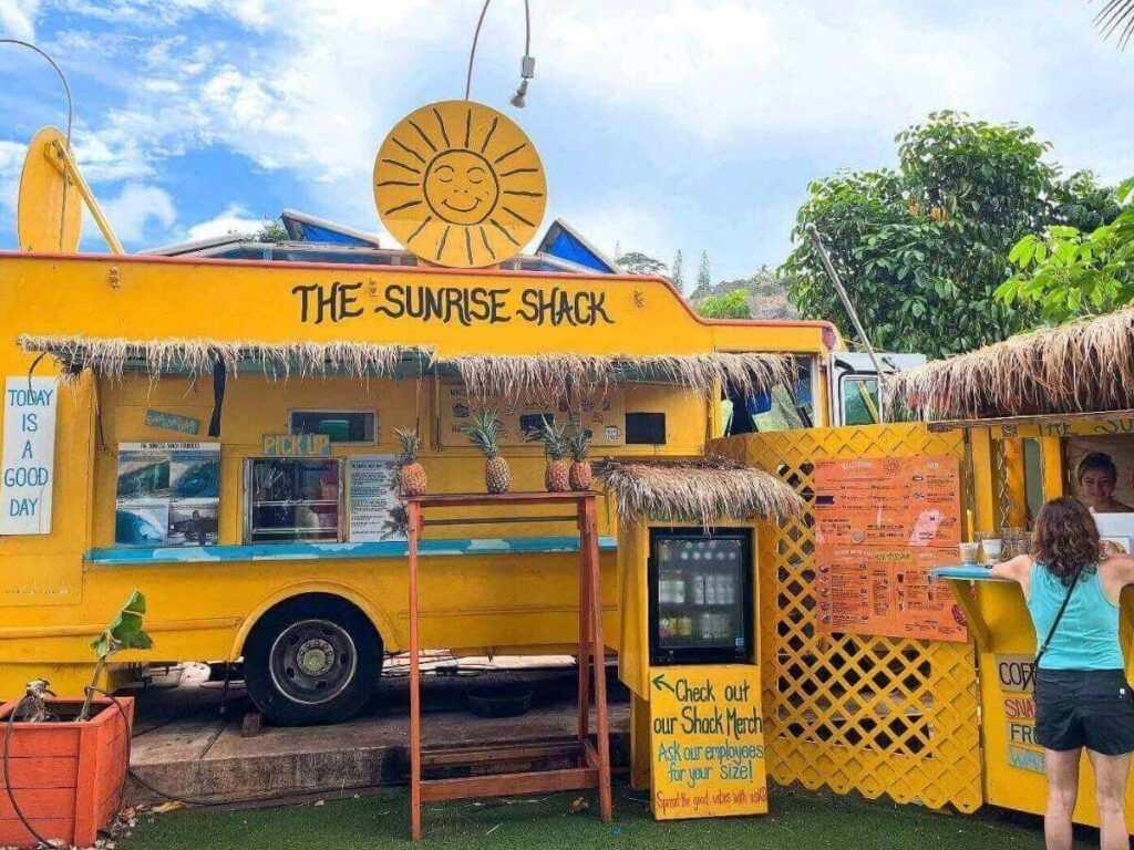Garlic shrimp plate from a North Shore food truck in Oahu