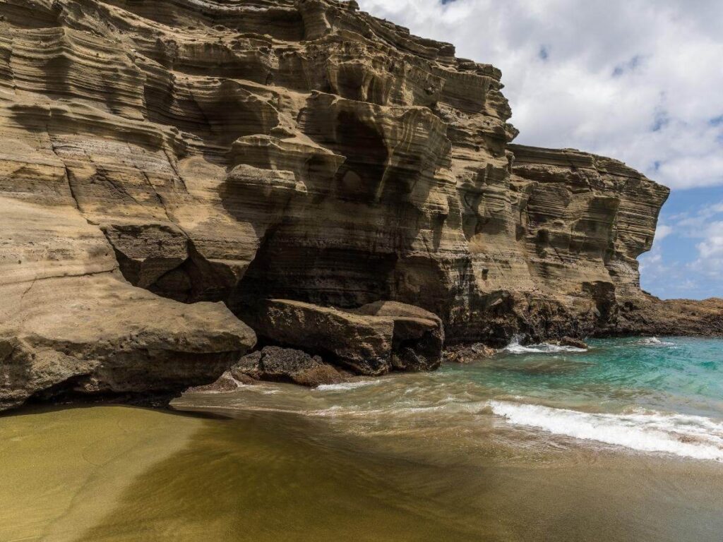Cliffs surrounding Papakōlea Green Sand Beach on the Big Island