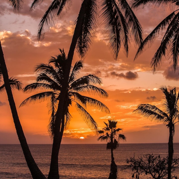 Empty stretch of white sand at Papohaku Beach during a Molokai sunset