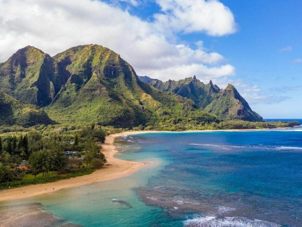Poipu Beach on Kauai’s South Shore with calm swimming area