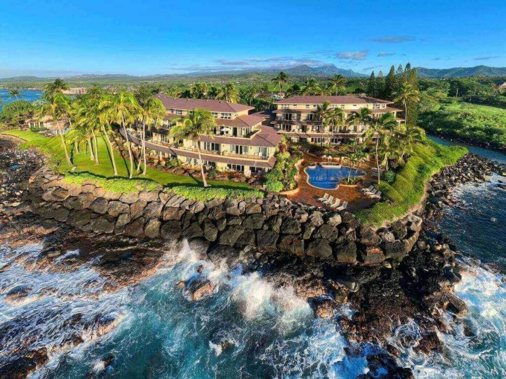 Resort area in Poipu on Kauai’s South Shore