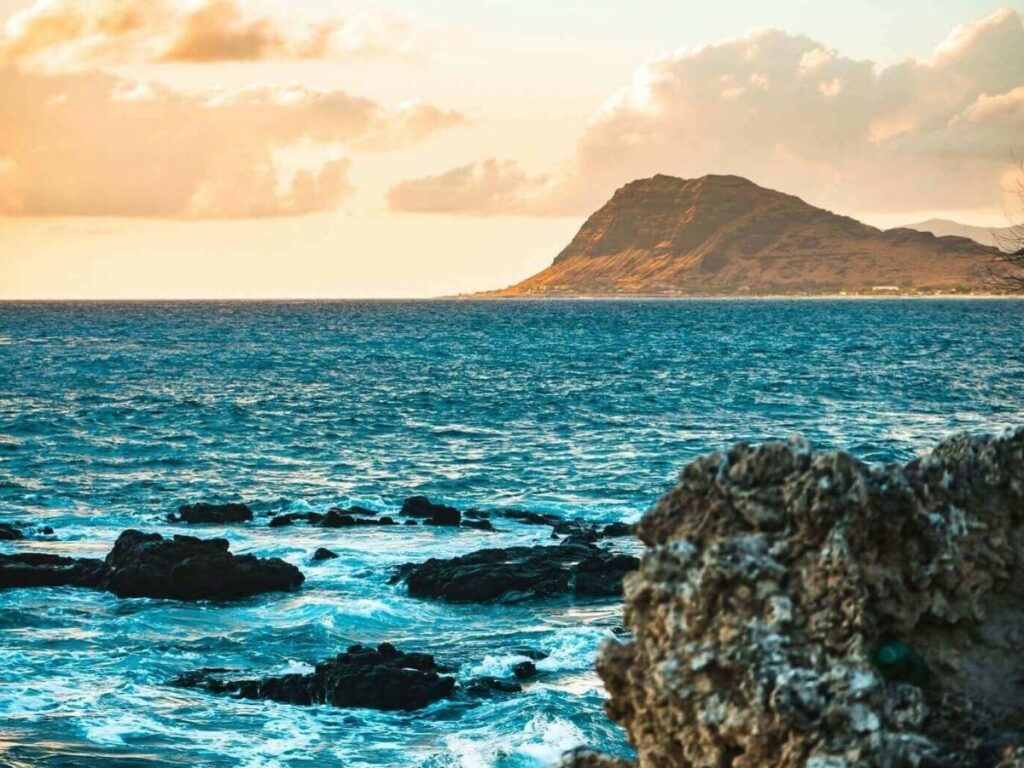Lava rock shoreline and tide pools at Puako on the Kohala Coast