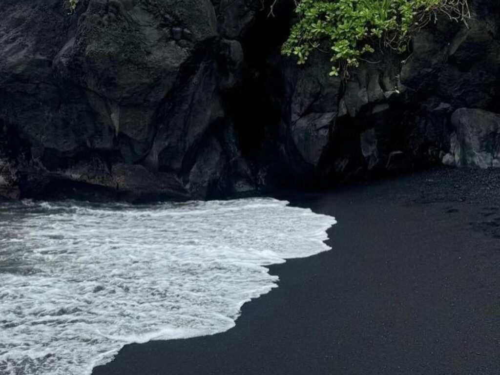 Punaluʻu Black Sand Beach near Naalehu on the Big Island