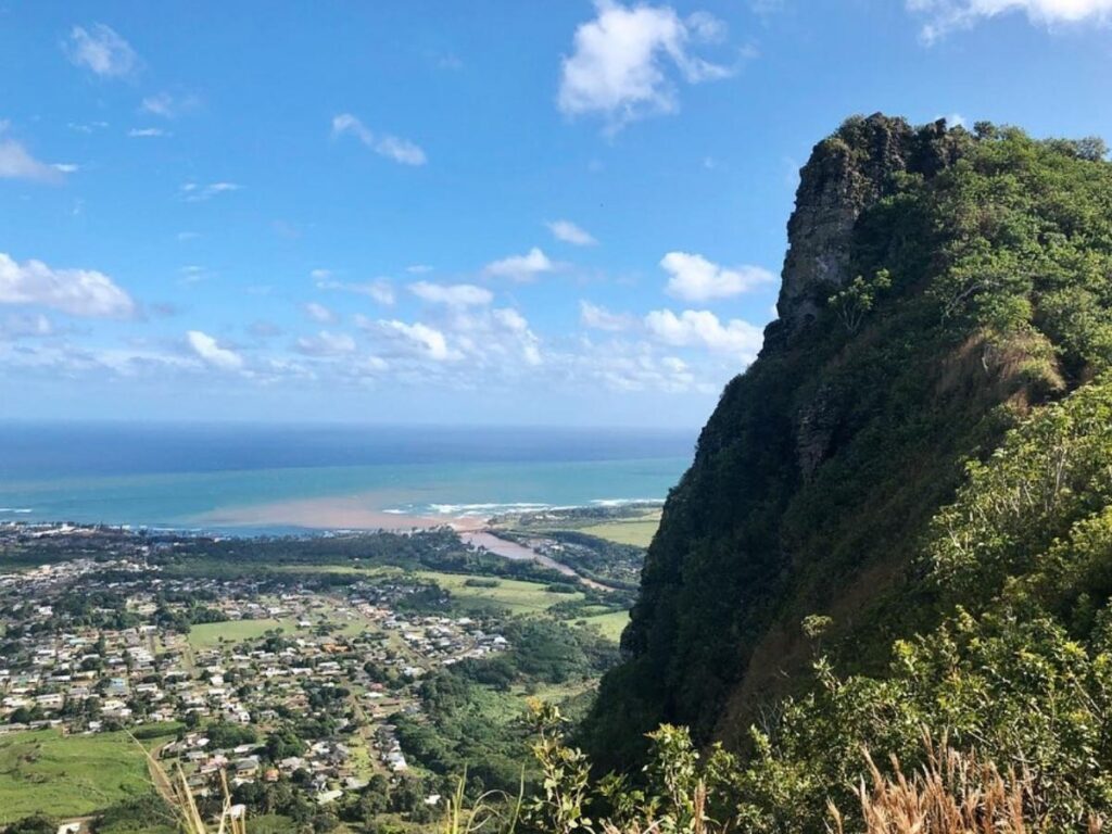View from the Sleeping Giant Trail hike on Kauai East Side