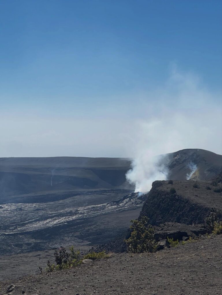 Steam rising from volcanic vents along Crater Rim Trail in Hawaiʻi Volcanoes National Park