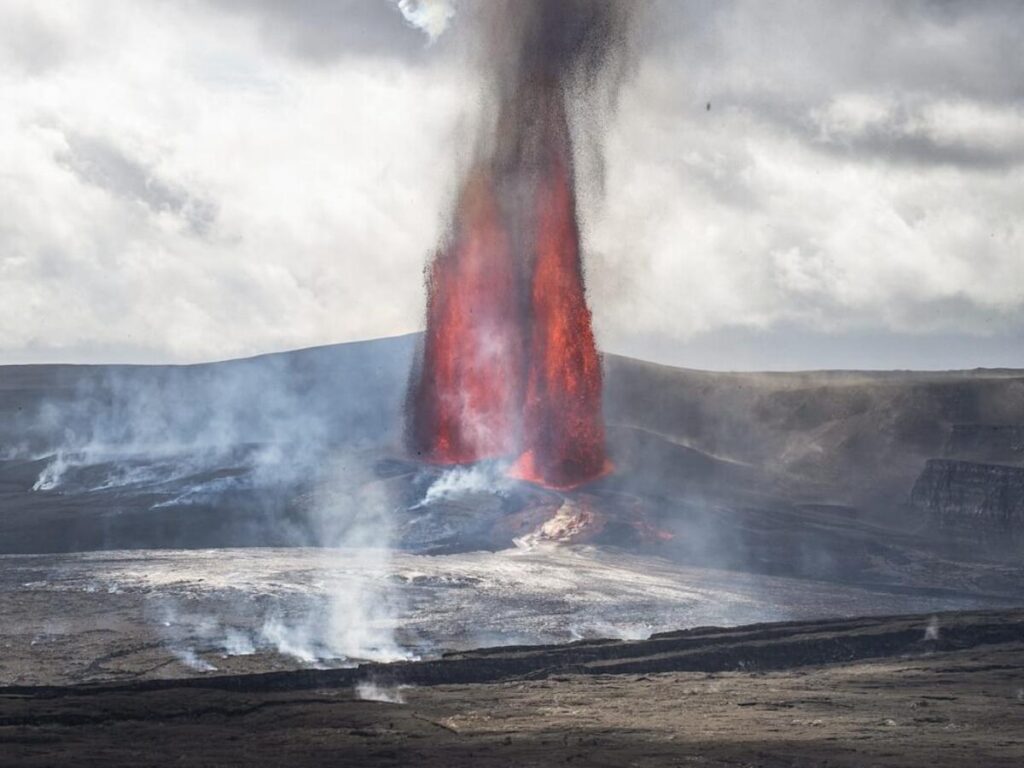 Steam rising from volcanic vents at Hawaii Volcanoes National Park
