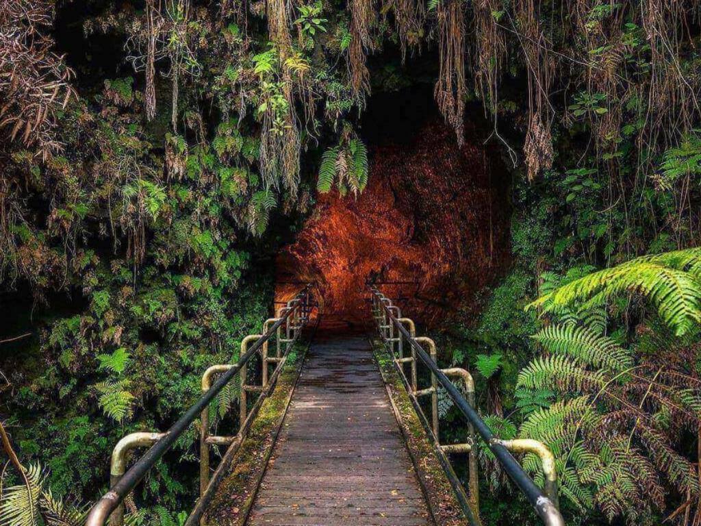 Interior of Nahuku Thurston Lava Tube on the Big Island