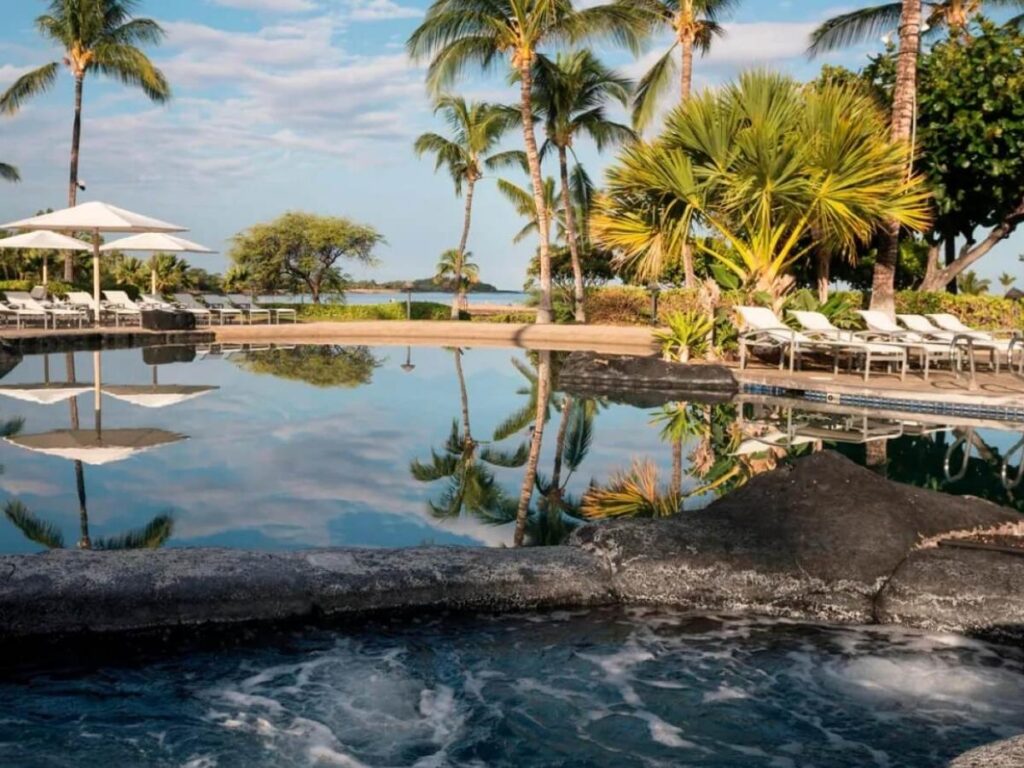 Relaxing spa or pool day at a Waikoloa Beach Resort hotel