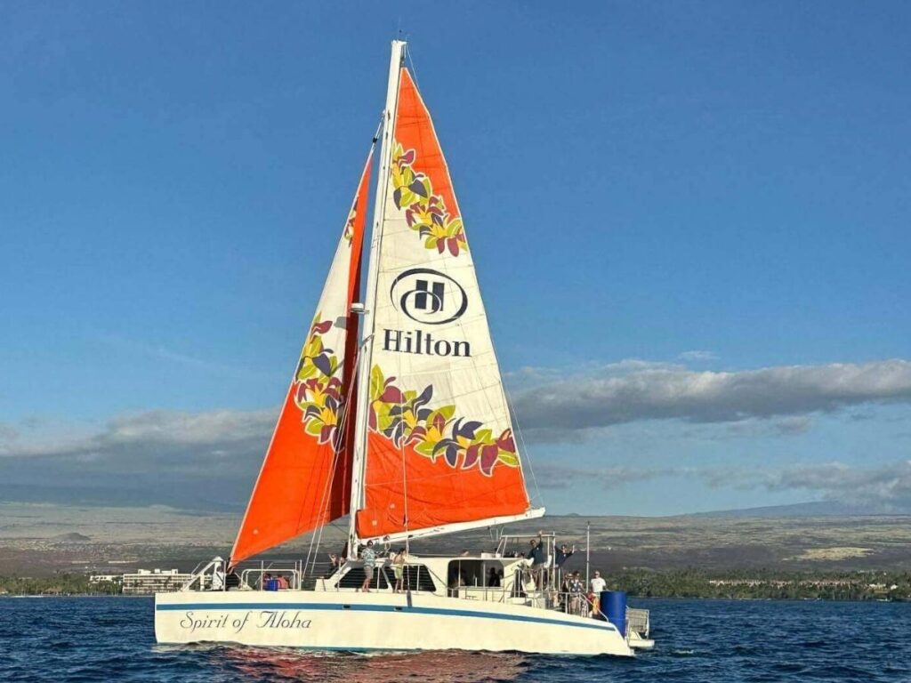 Sunset sail along the Kohala Coast near Waikoloa