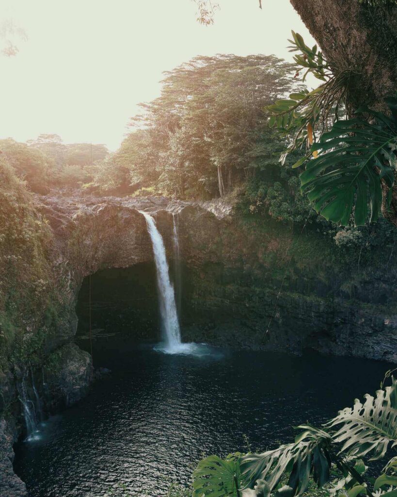 Rainbow Falls at Wailuku River State Park near Hilo on the Big Island
