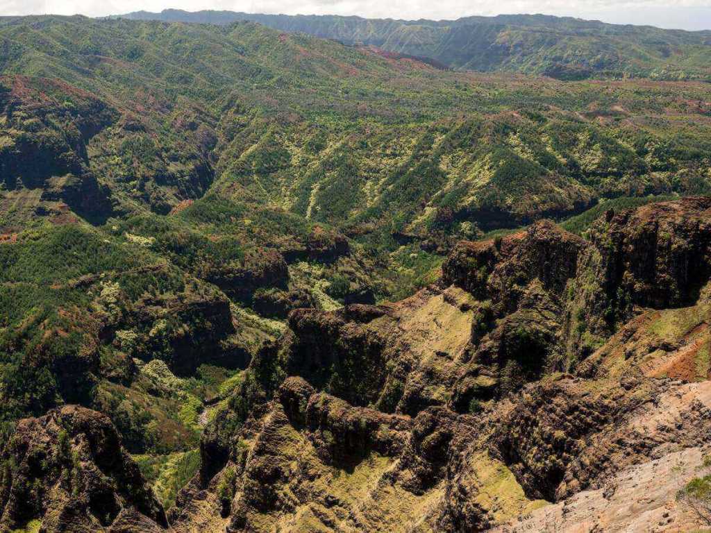 Hiking trail views in Waimea Canyon State Park Kauai