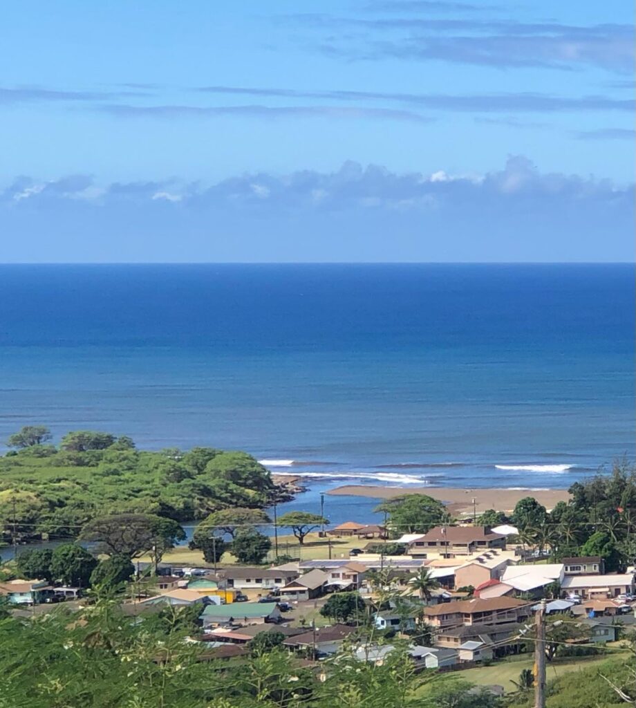 Historic Waimea Town with local shops and restaurants on Kauai