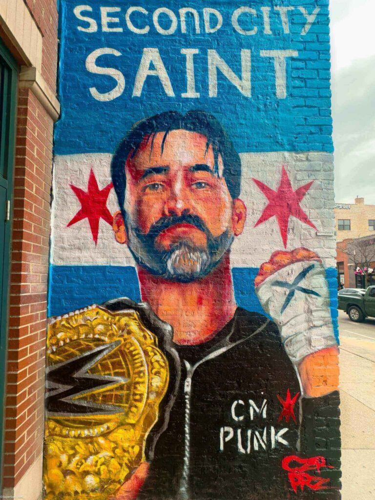 Colorful street art and independent shops in Chicago's Wicker Park