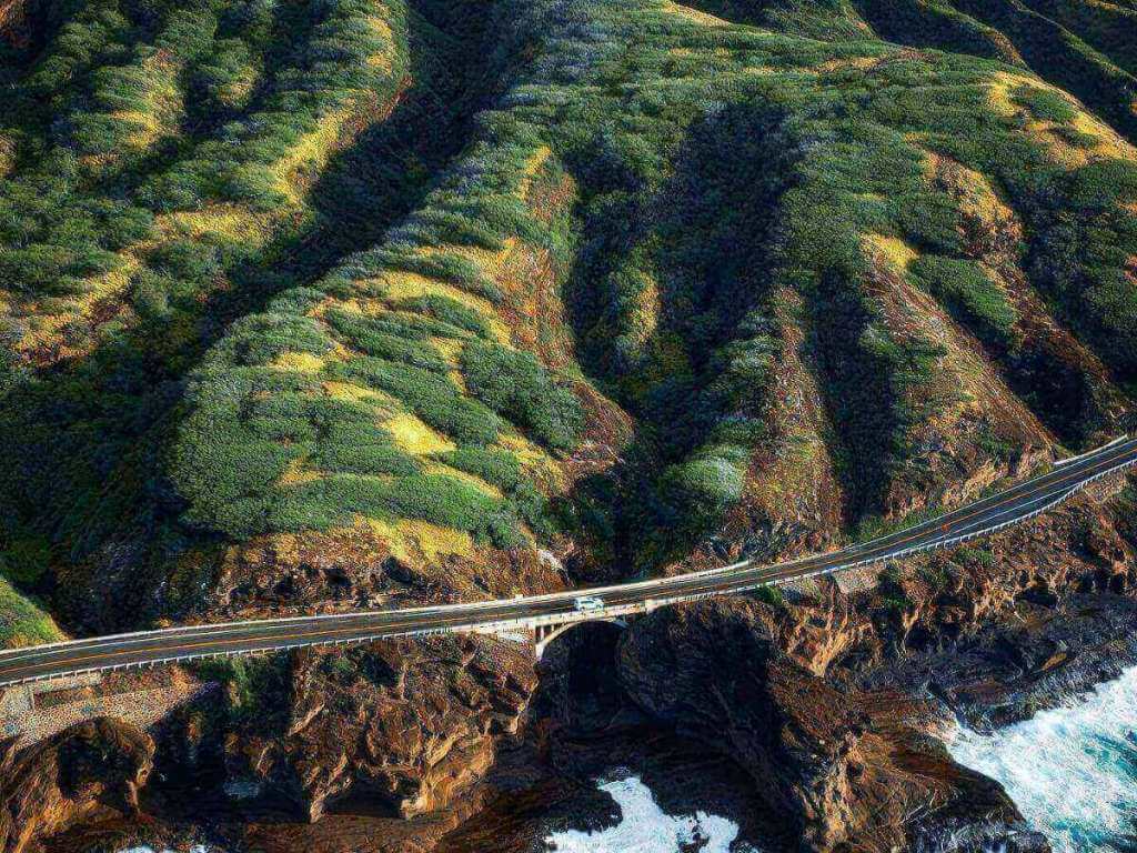 Scenic coastal drive along Farrington Highway in Waianae, Oahu