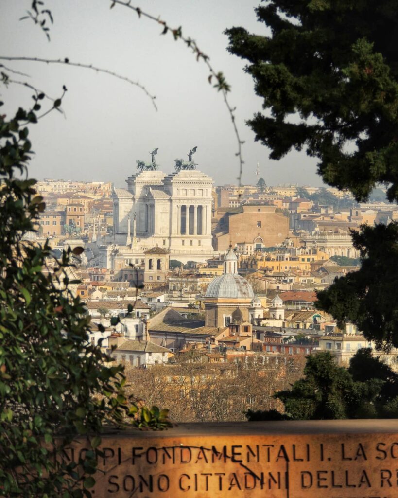 Scenic lookout from Janiculum Hill with Roman rooftops
