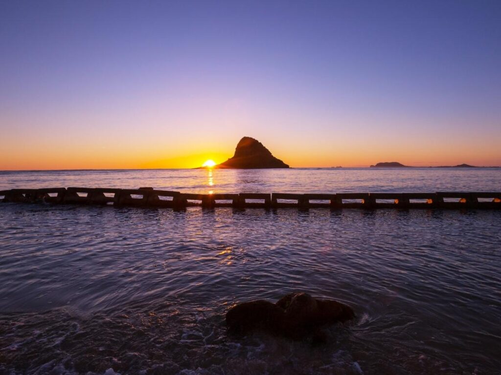 Evening light along Kailua Beach in Oahu with fewer crowds