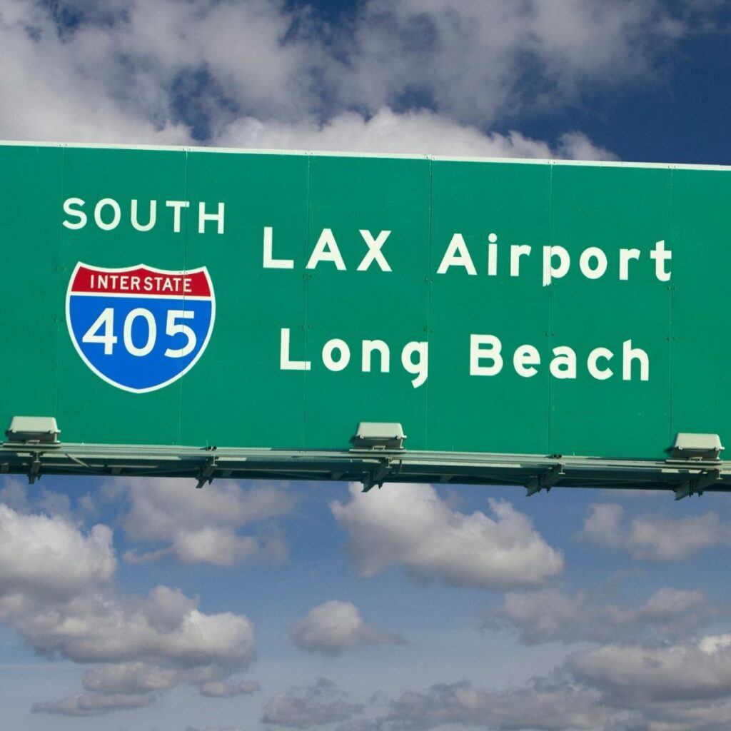 lax airport road sign