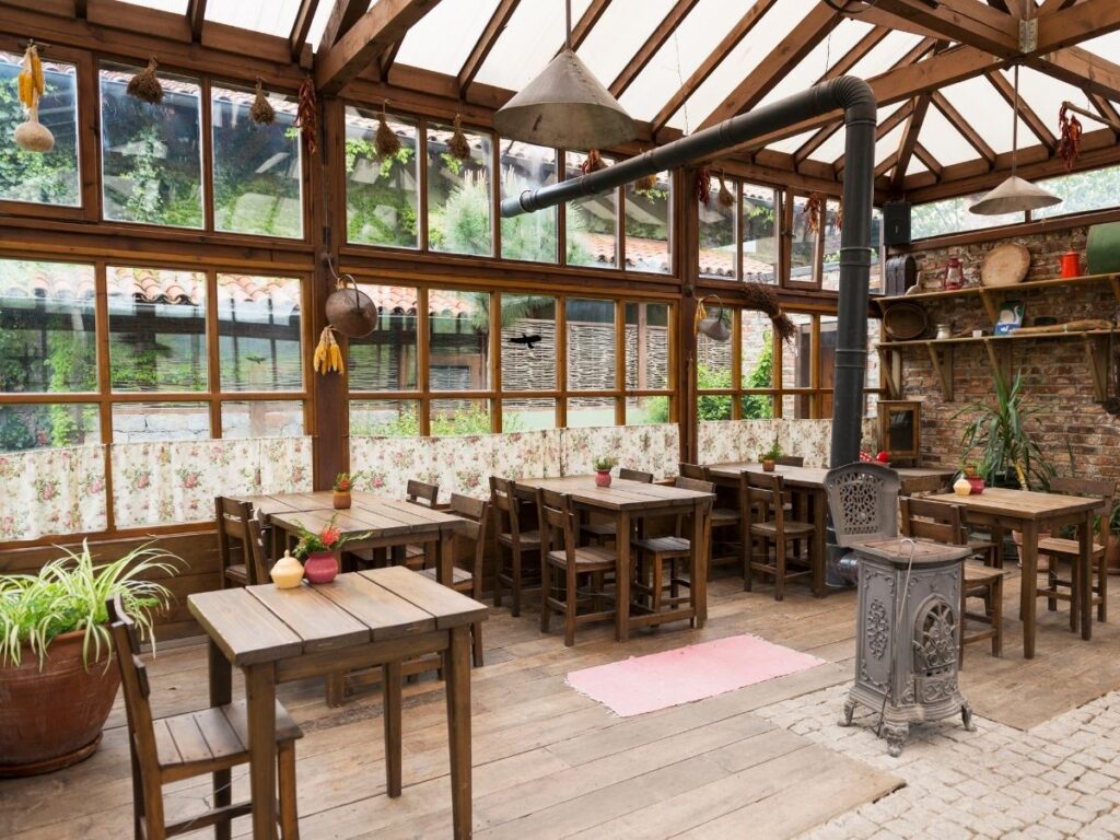 Quiet local cafe in a residential neighborhood